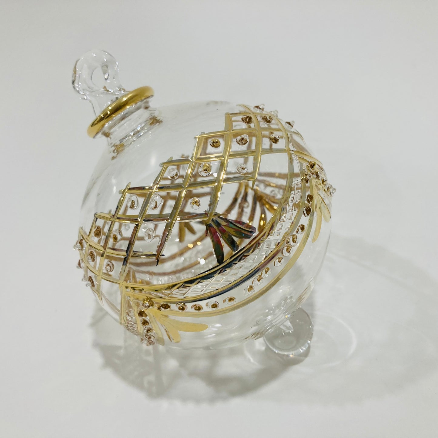 Blown Glass Ornament - Baroque Garland Gold