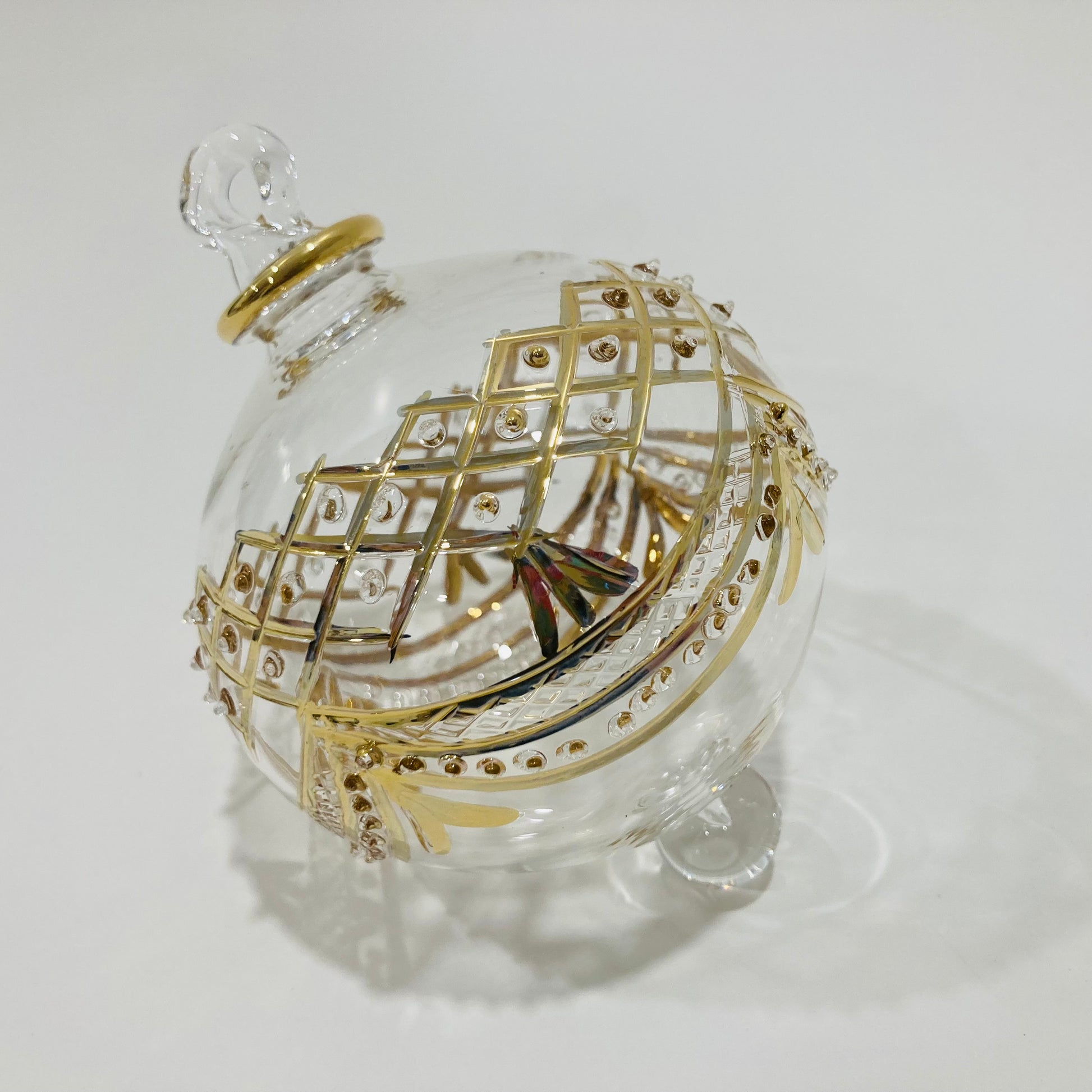 Blown Glass Ornament - Baroque Garland Gold