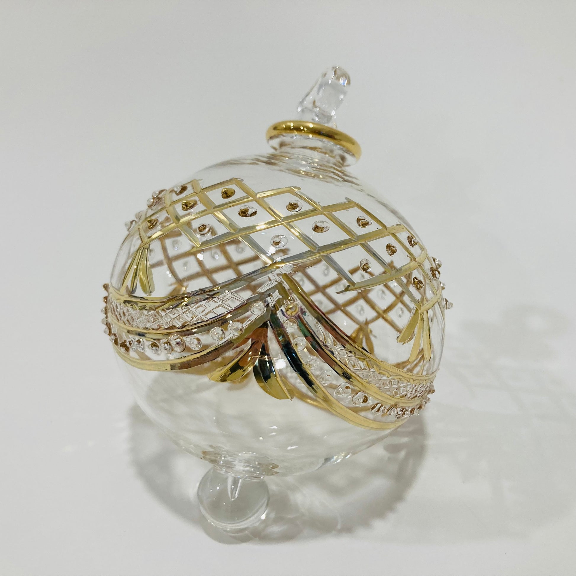 Blown Glass Ornament - Baroque Garland Gold