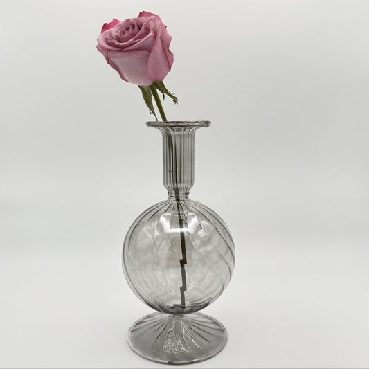 Blown Glass Vase - Bauble Smoky