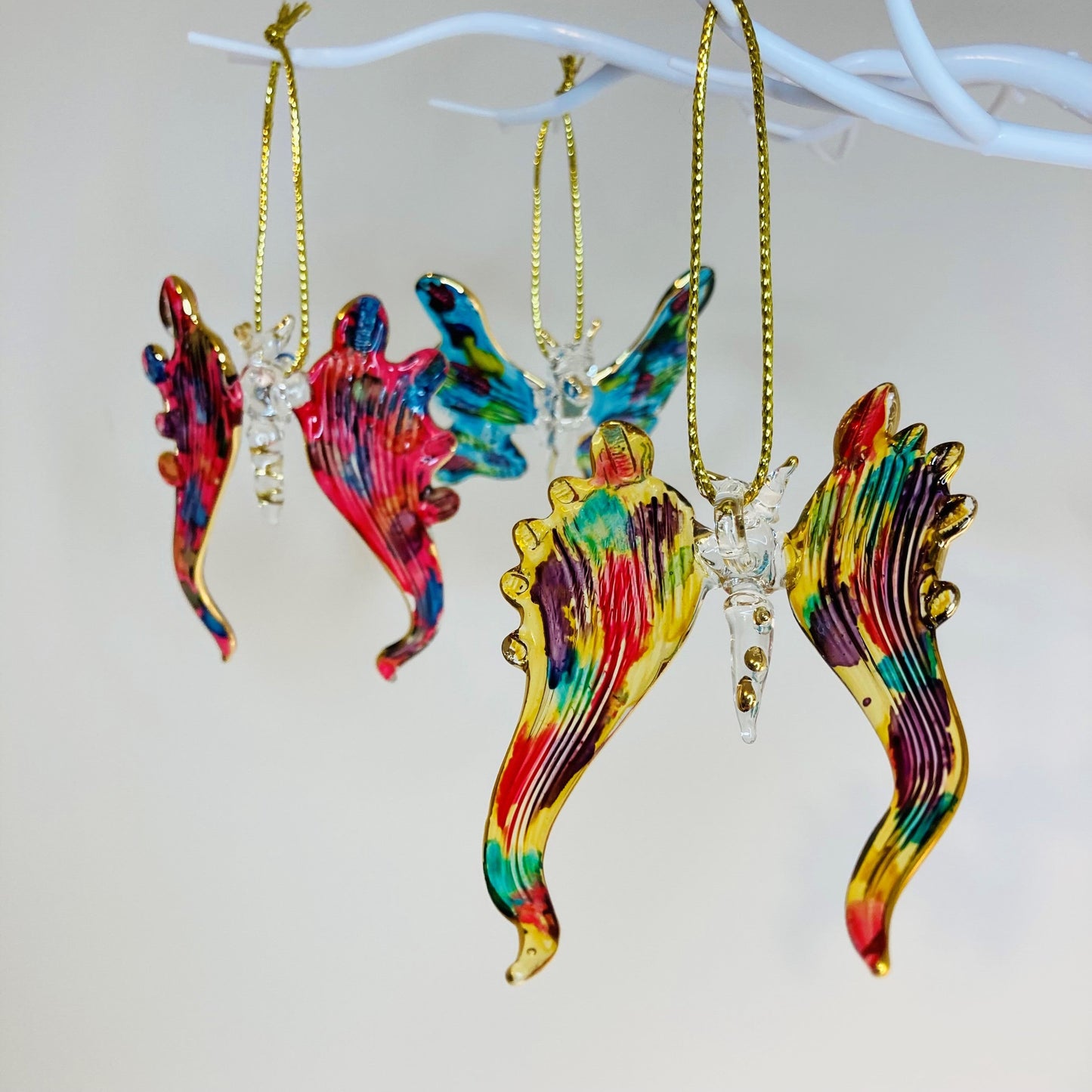 Blown Glass Ornament - Butterfly Yellow