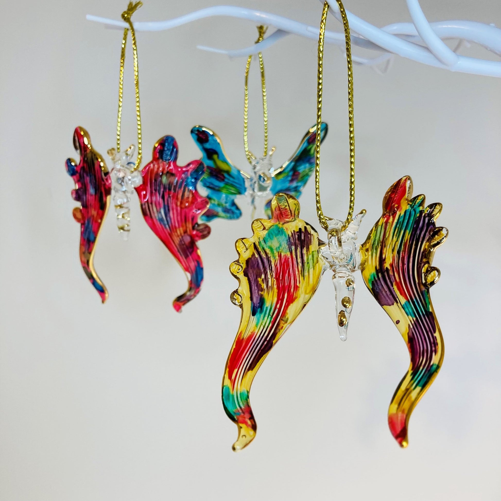 Blown Glass Ornament - Butterfly Yellow