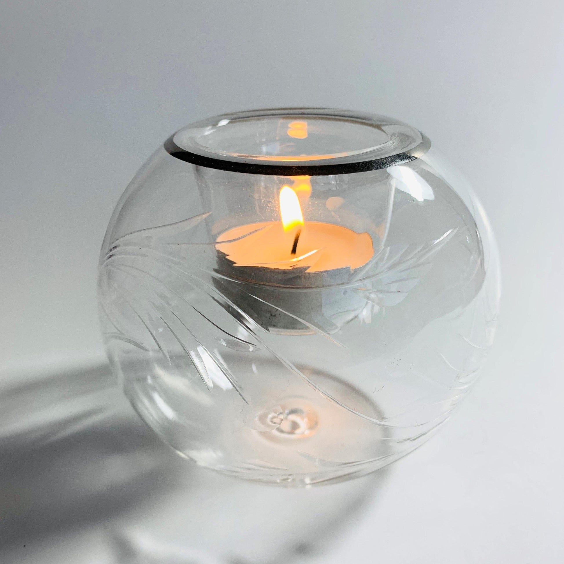 Blown Glass Candle Holder - Lily