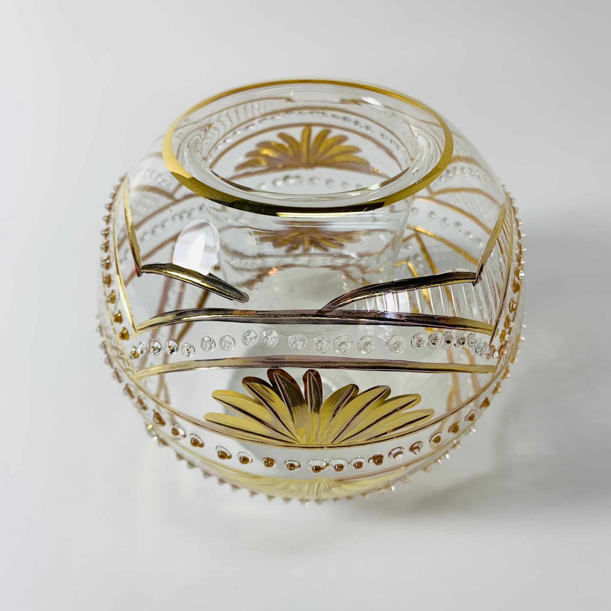 Blown Glass Candle Holder - Sunset Gold