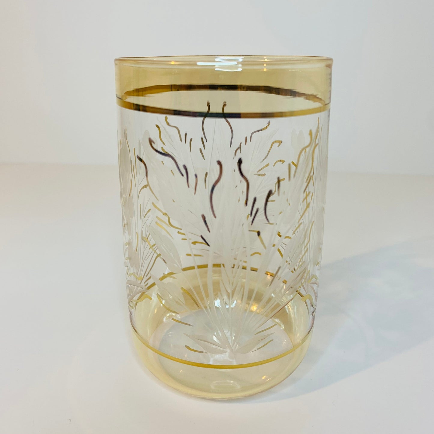 Blown Glass Carafe & Tumbler Set - Leaves1