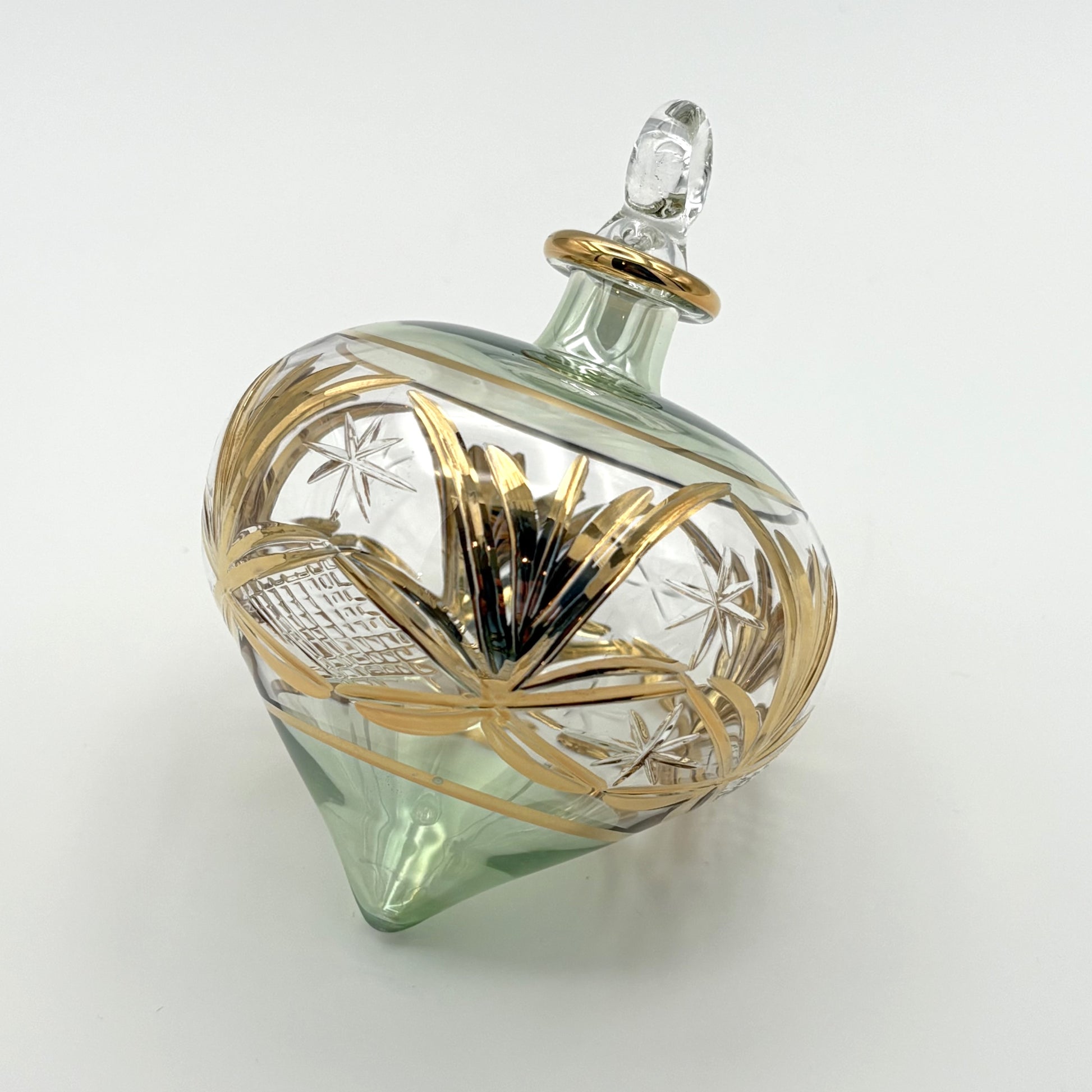 Blown Glass Ornament - Drop Green