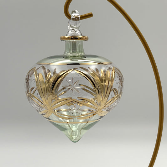 Blown Glass Ornament - Drop Green