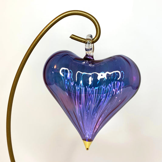 Blown Glass Ornament - Heart: Blue