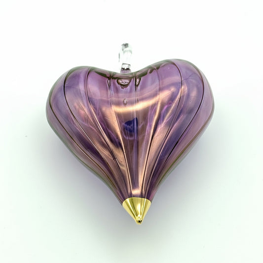 Blown Glass Ornament - Heart: Mauve