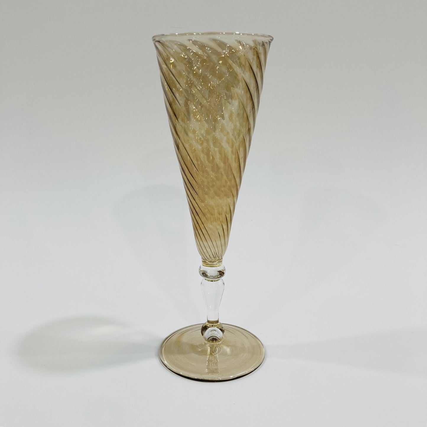 Blown Glass Long Stem Champagne Flute - Iridescent