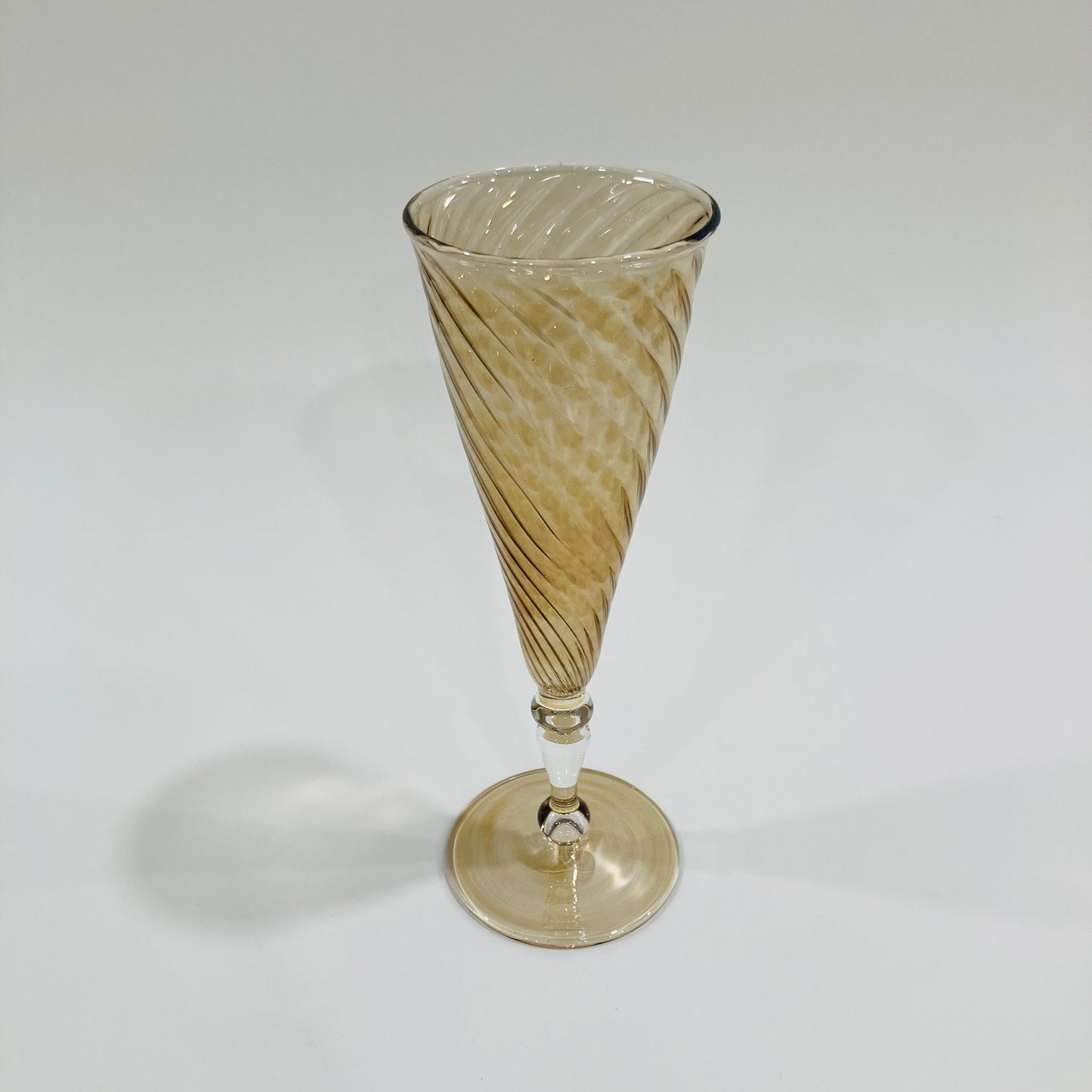 Blown Glass Long Stem Champagne Flute - Iridescent