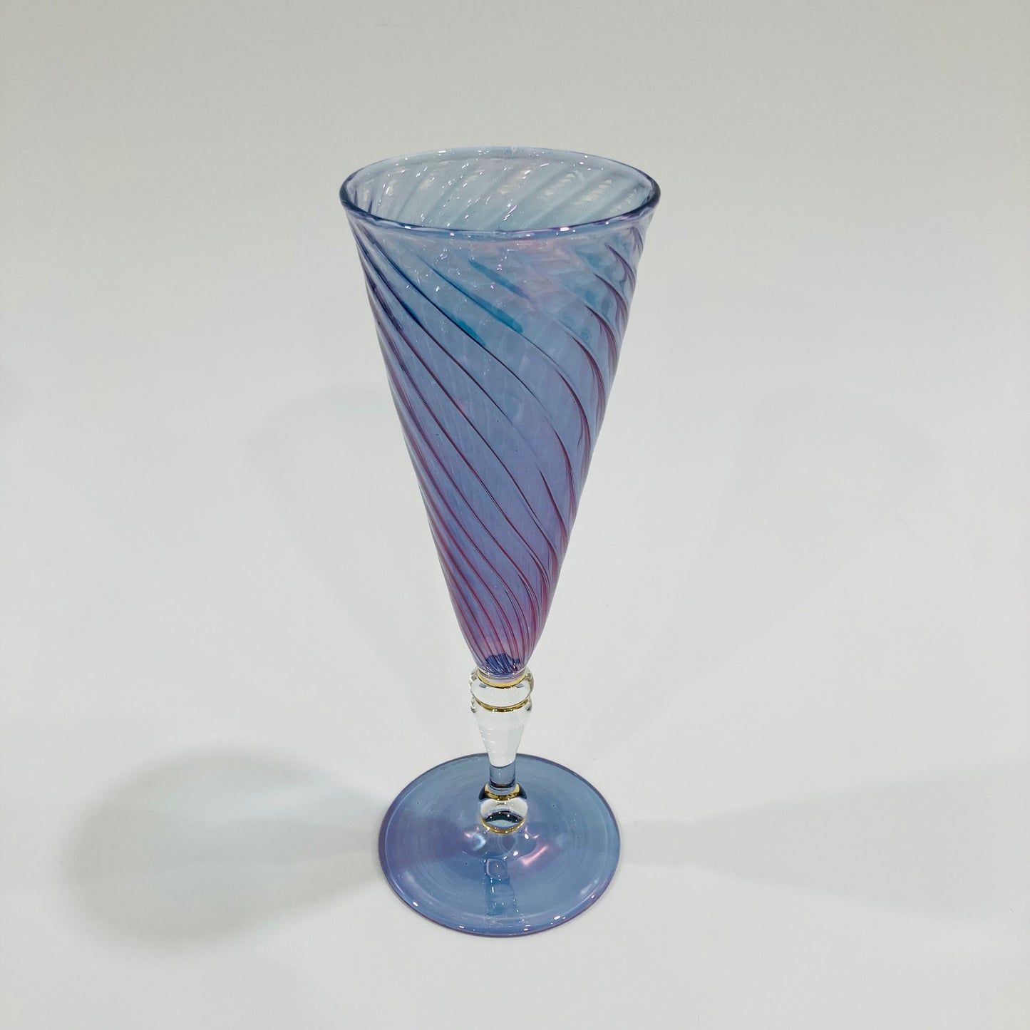 Blown Glass Long Stem Champagne Flute - Iridescent