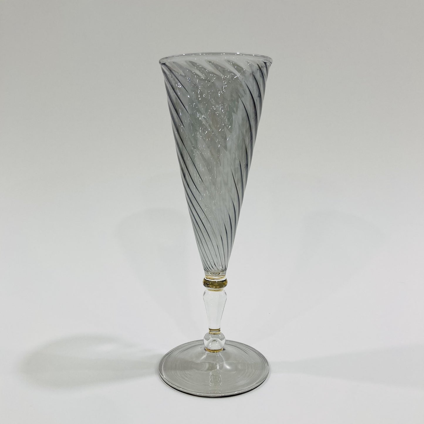 Blown Glass Long Stem Champagne Flute - Iridescent