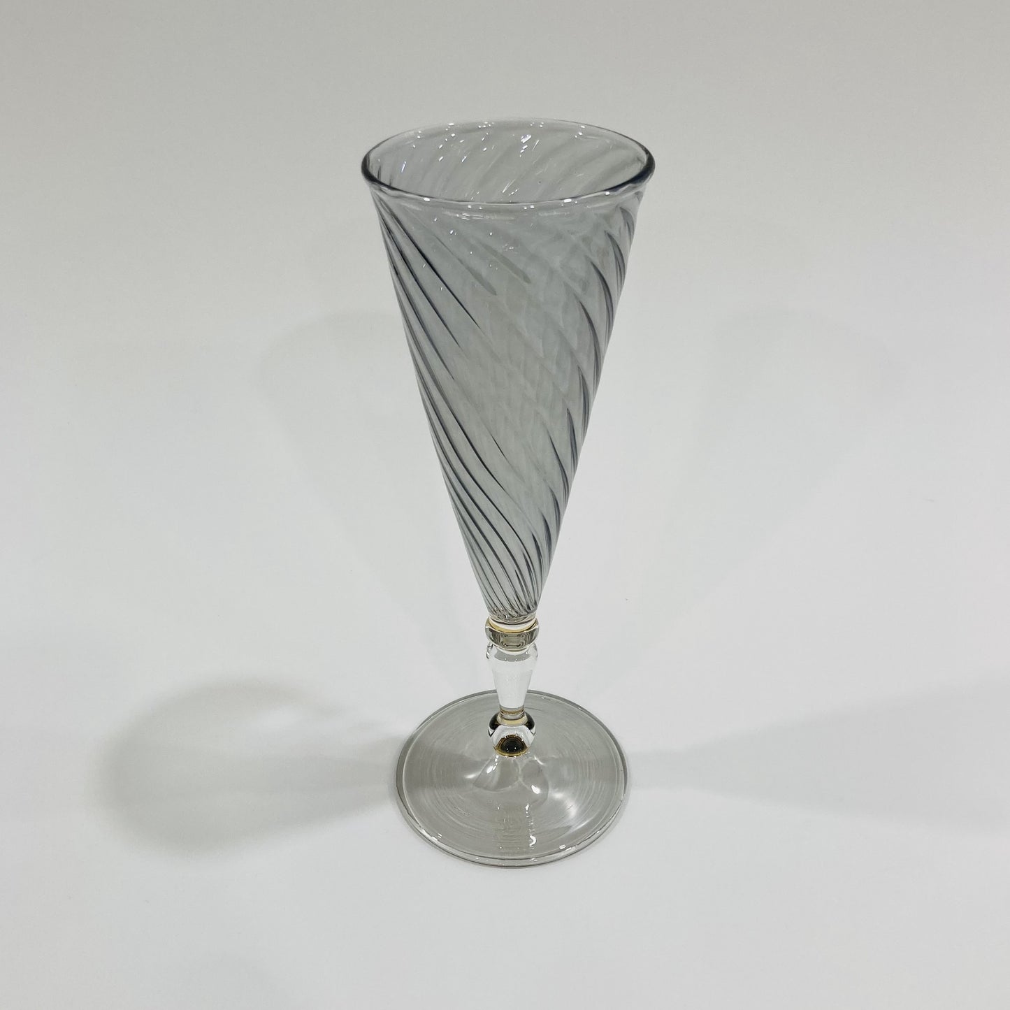 Blown Glass Long Stem Champagne Flute - Iridescent