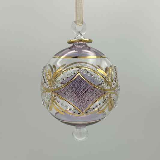 Blown Glass Ornament - Carousel Lavender