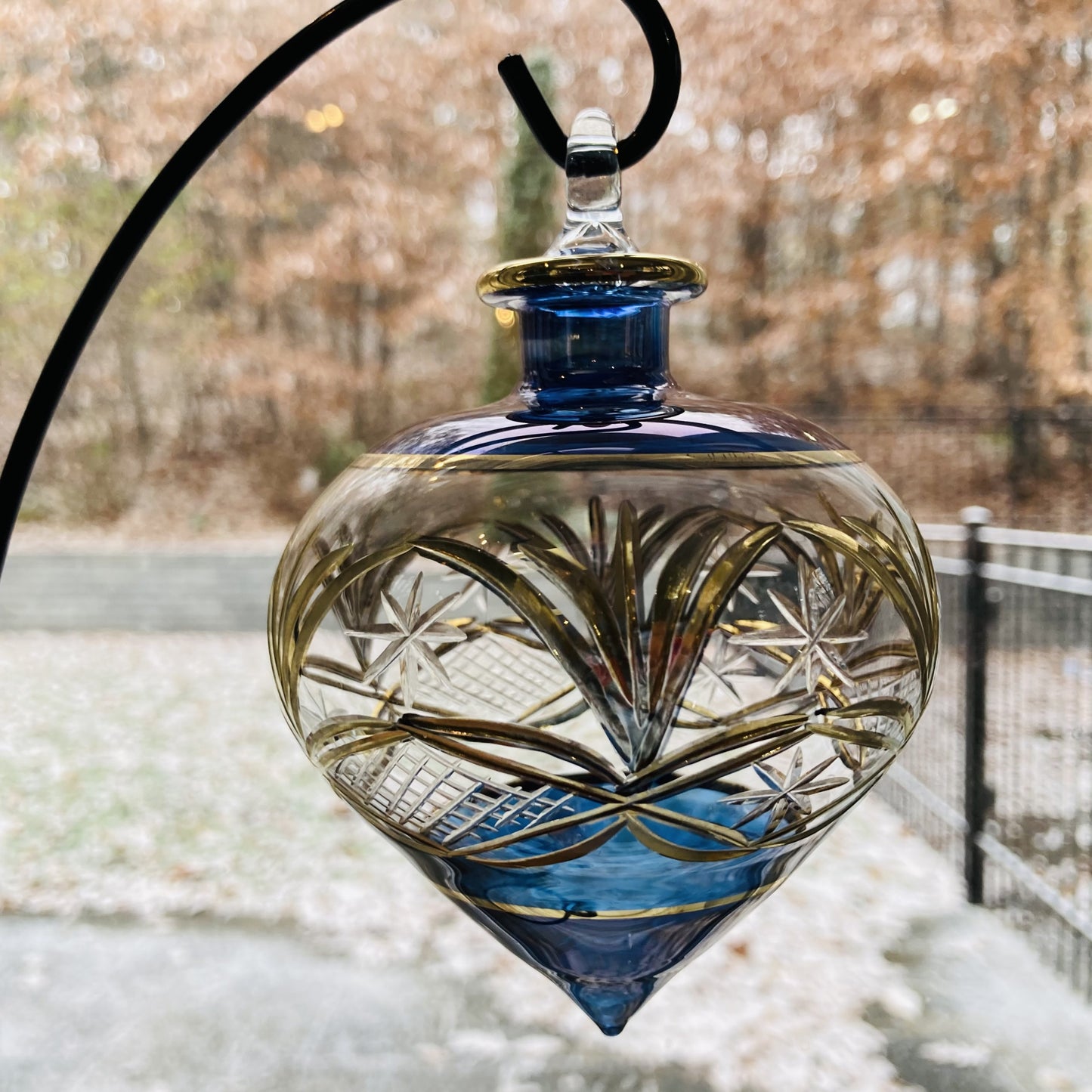 Blown Glass Ornament - Drop Blue