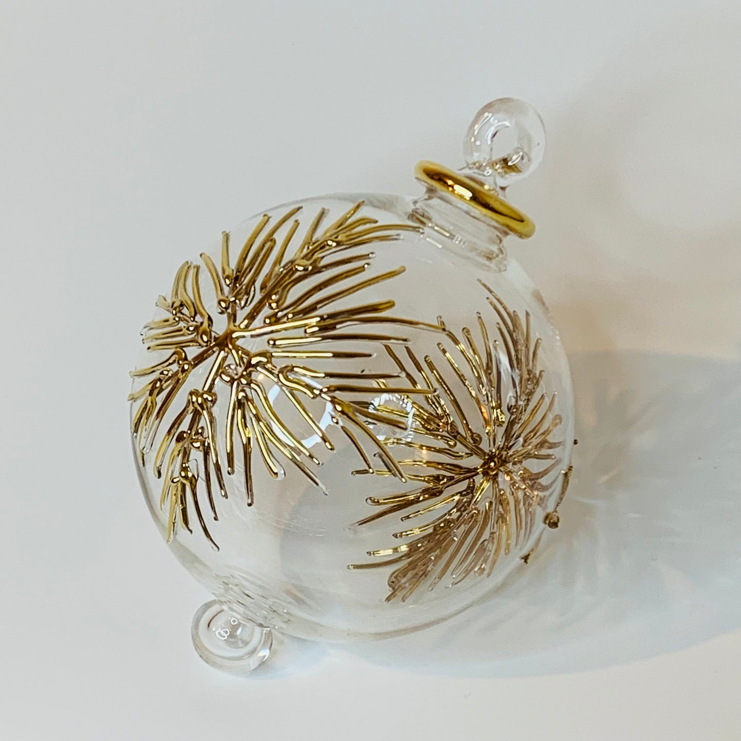 Blown Glass Ornament - Frozen Gold