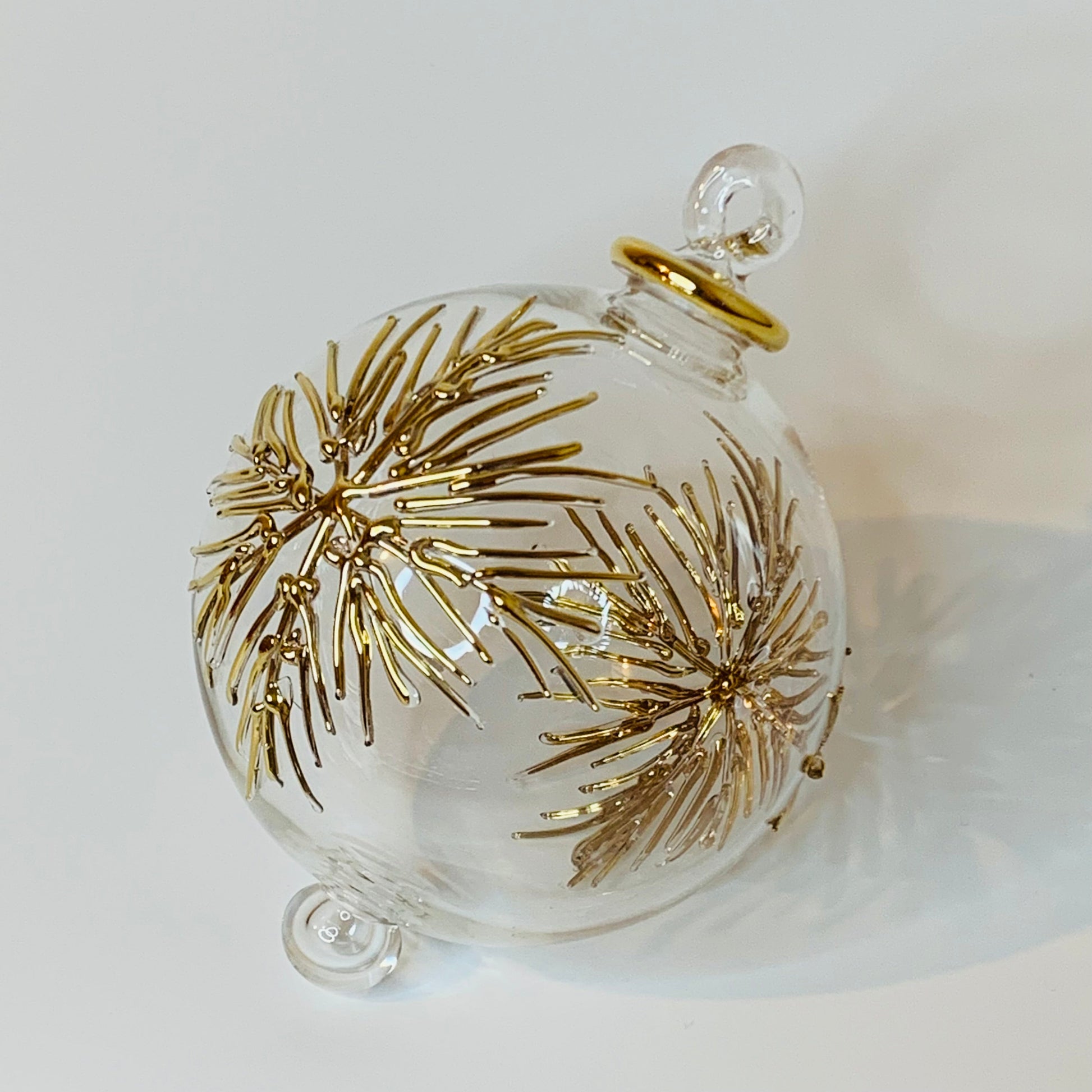Blown Glass Ornament - Frozen Gold