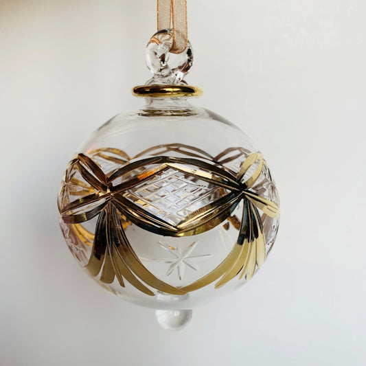 Blown Glass Ornament - Gold Garland