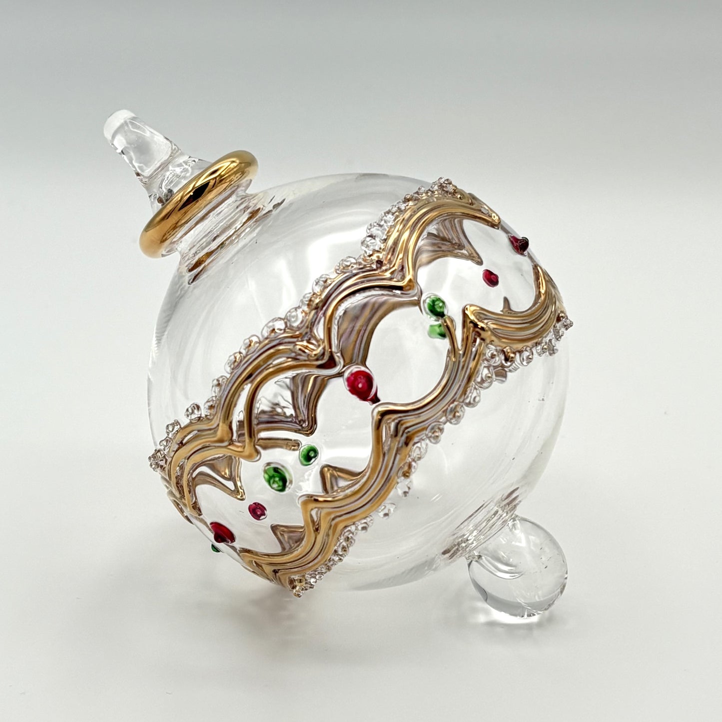 Blown Glass Ornament - Gold Tiara