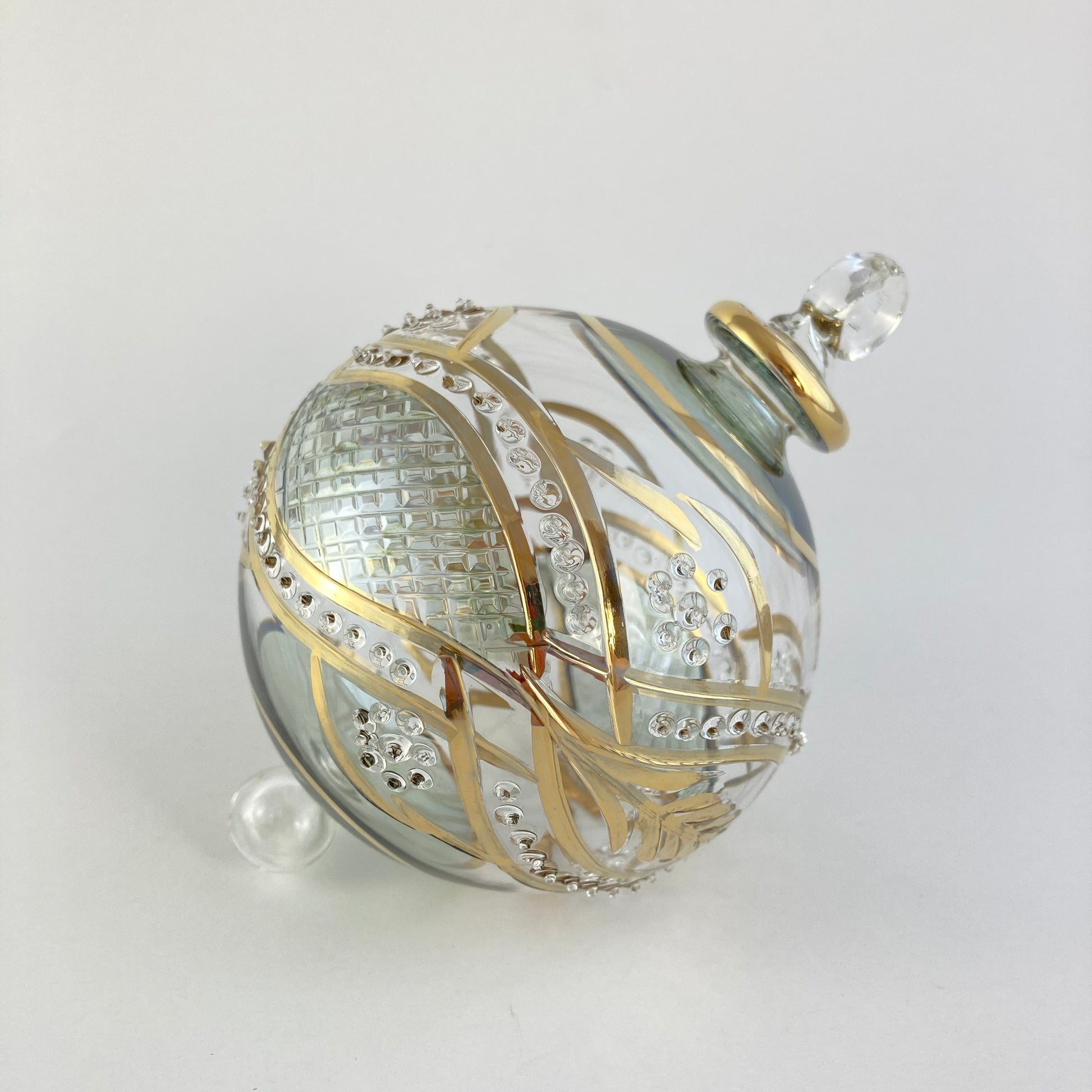 Blown Glass Ornament - Green Garland