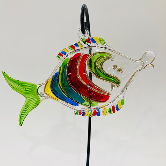 Blown Glass Ornament - Striped Fish