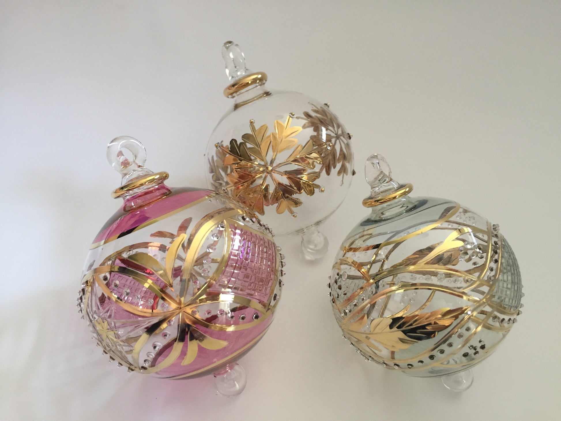 Blown Glass Ornament - Green Garland