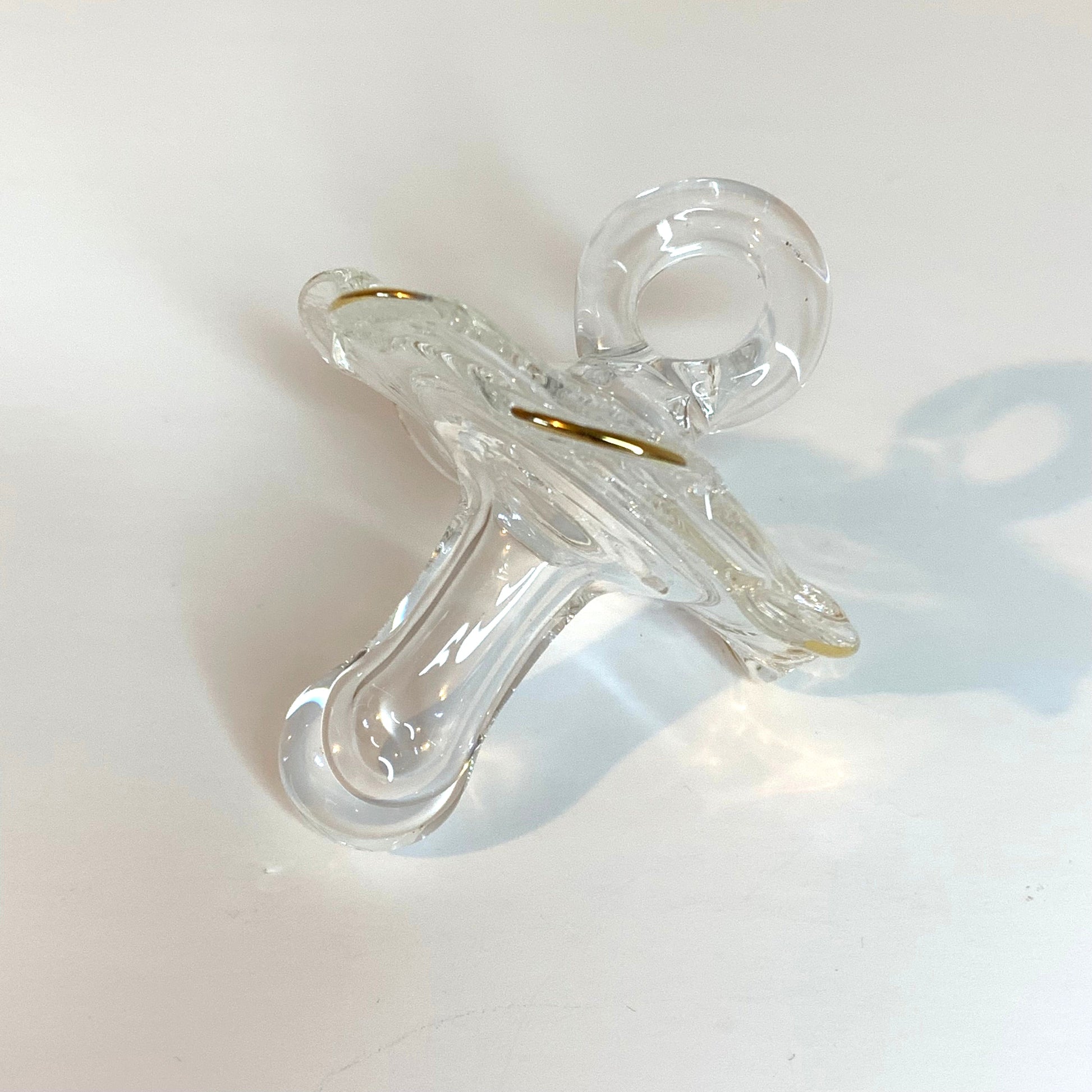 Blown Glass Ornament - Pacifier: Clear