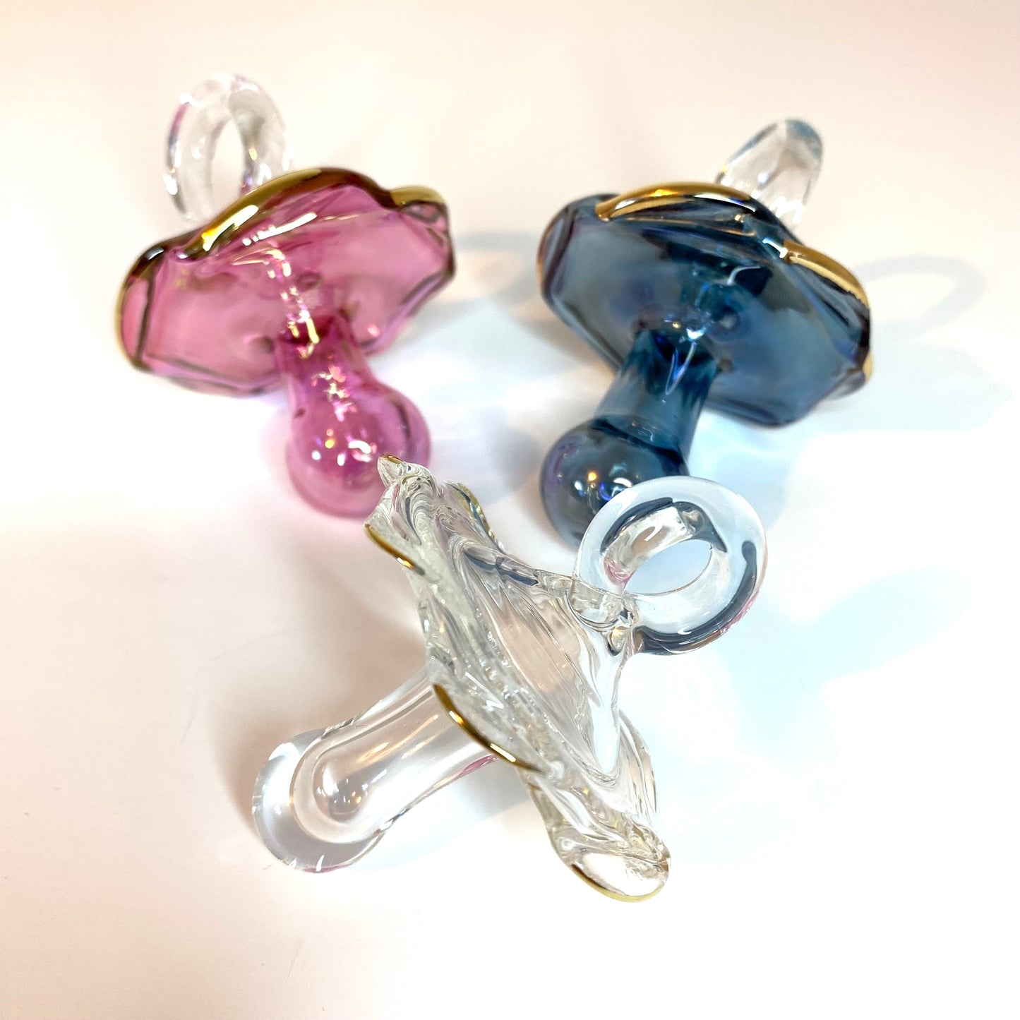 Blown Glass Ornament - Pacifier: Clear