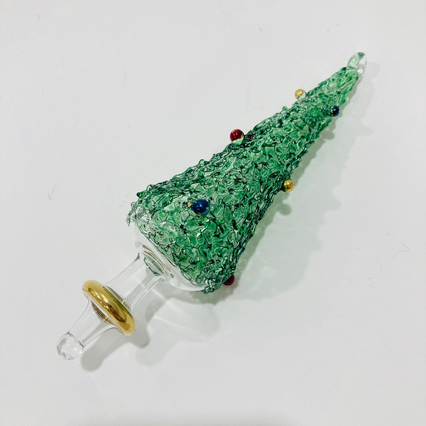 Blown Glass Ornament - Pine Tree Green