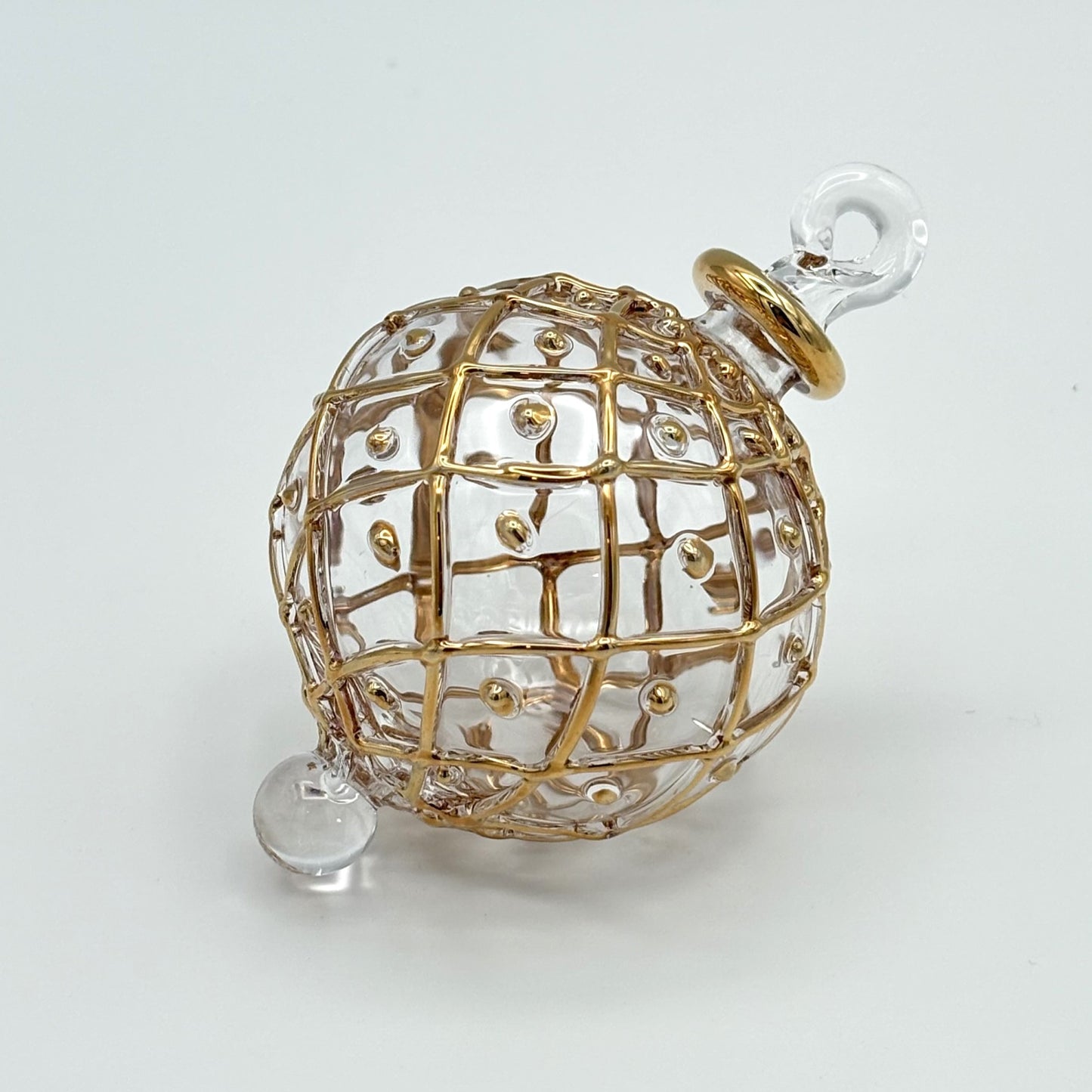 Blown Glass Small Ornament - Harlequin Gold