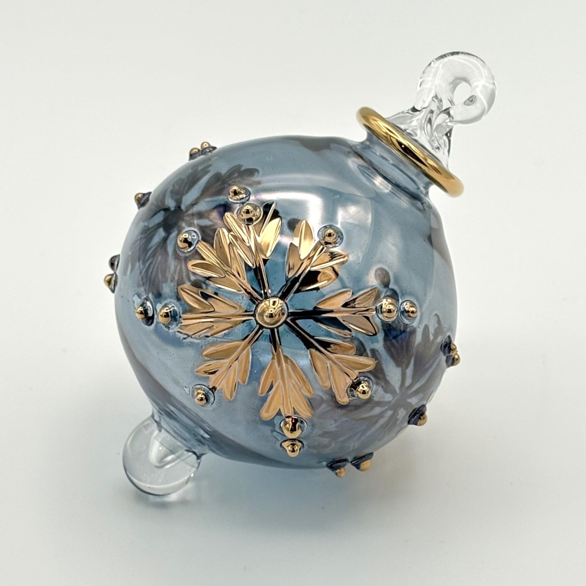 Blown Glass Small Ornament - Colored Snow Flake