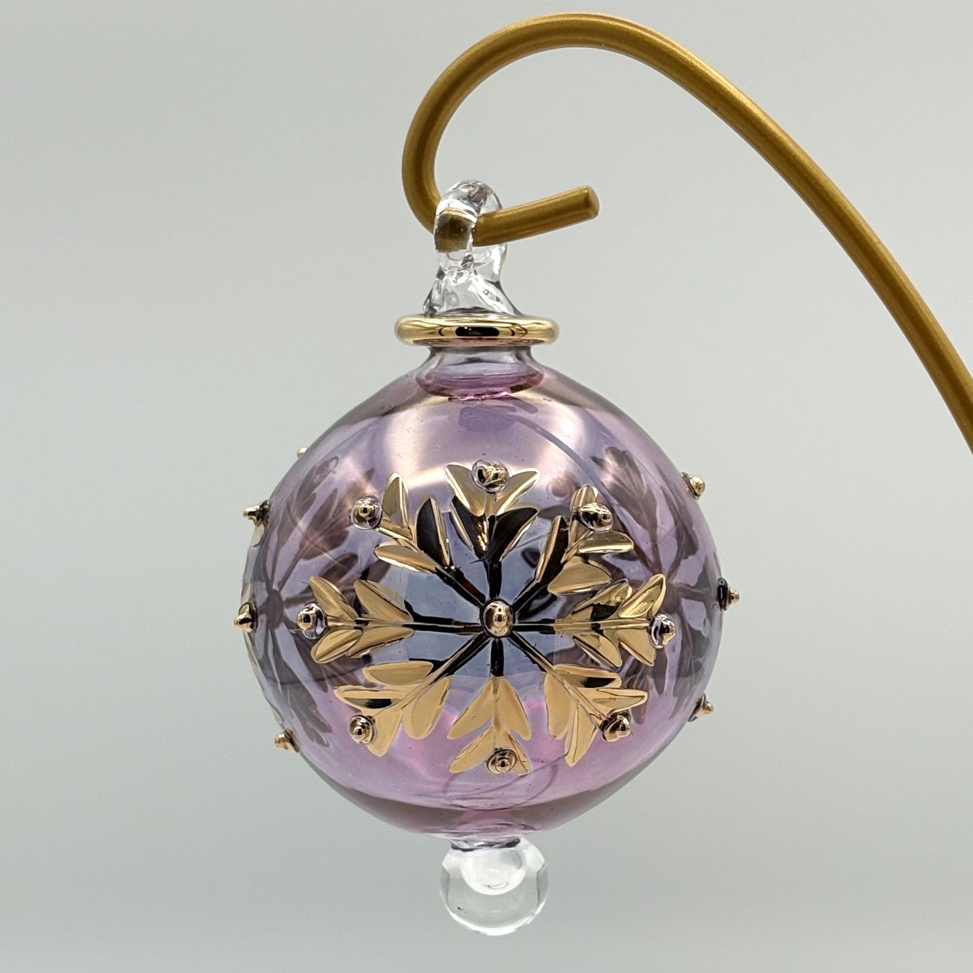 Blown Glass Small Ornament - Colored Snow Flake
