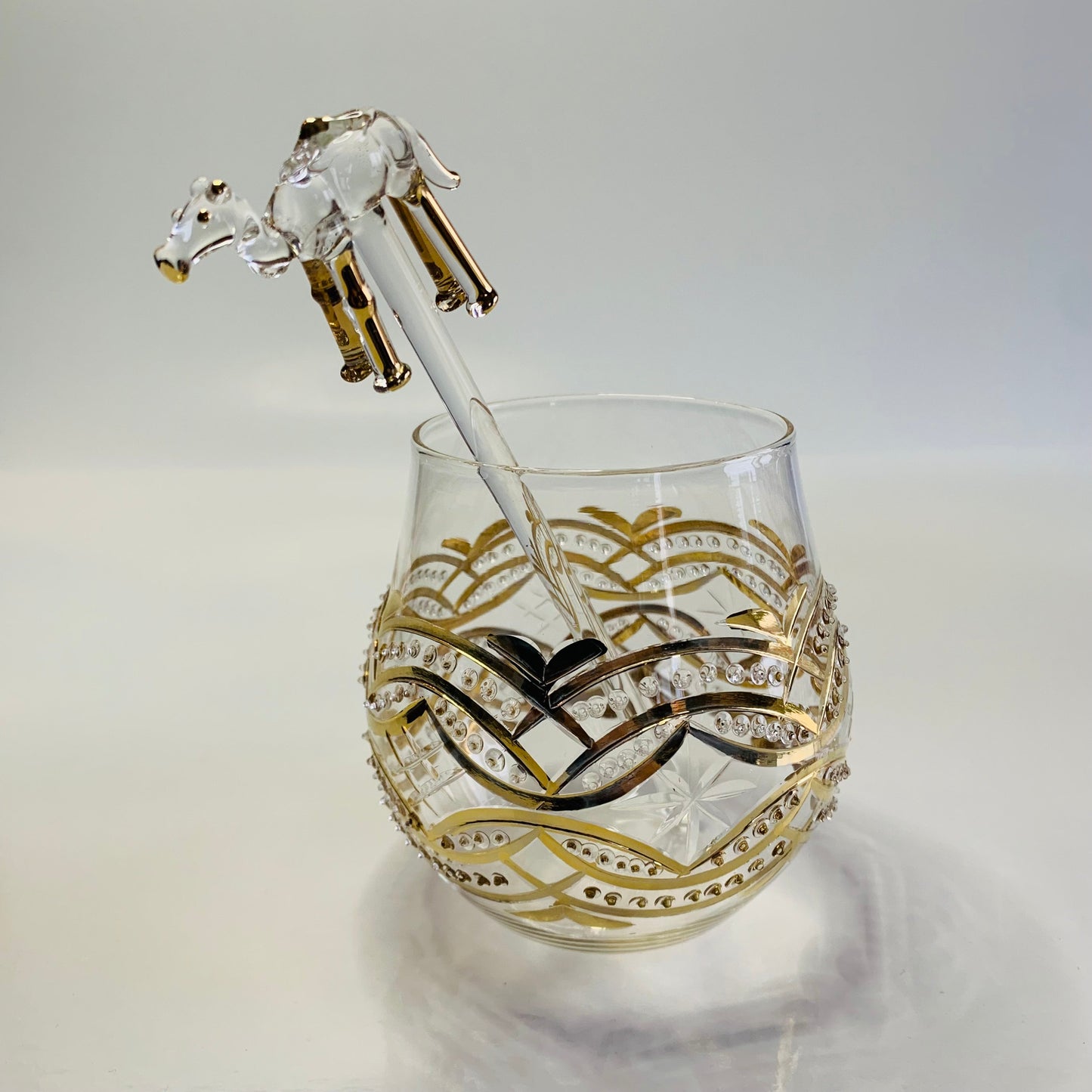 Blown Glass Cocktail Stirrer - Camel