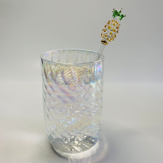 Blown Glass Cocktail Stirrer - Pineapple