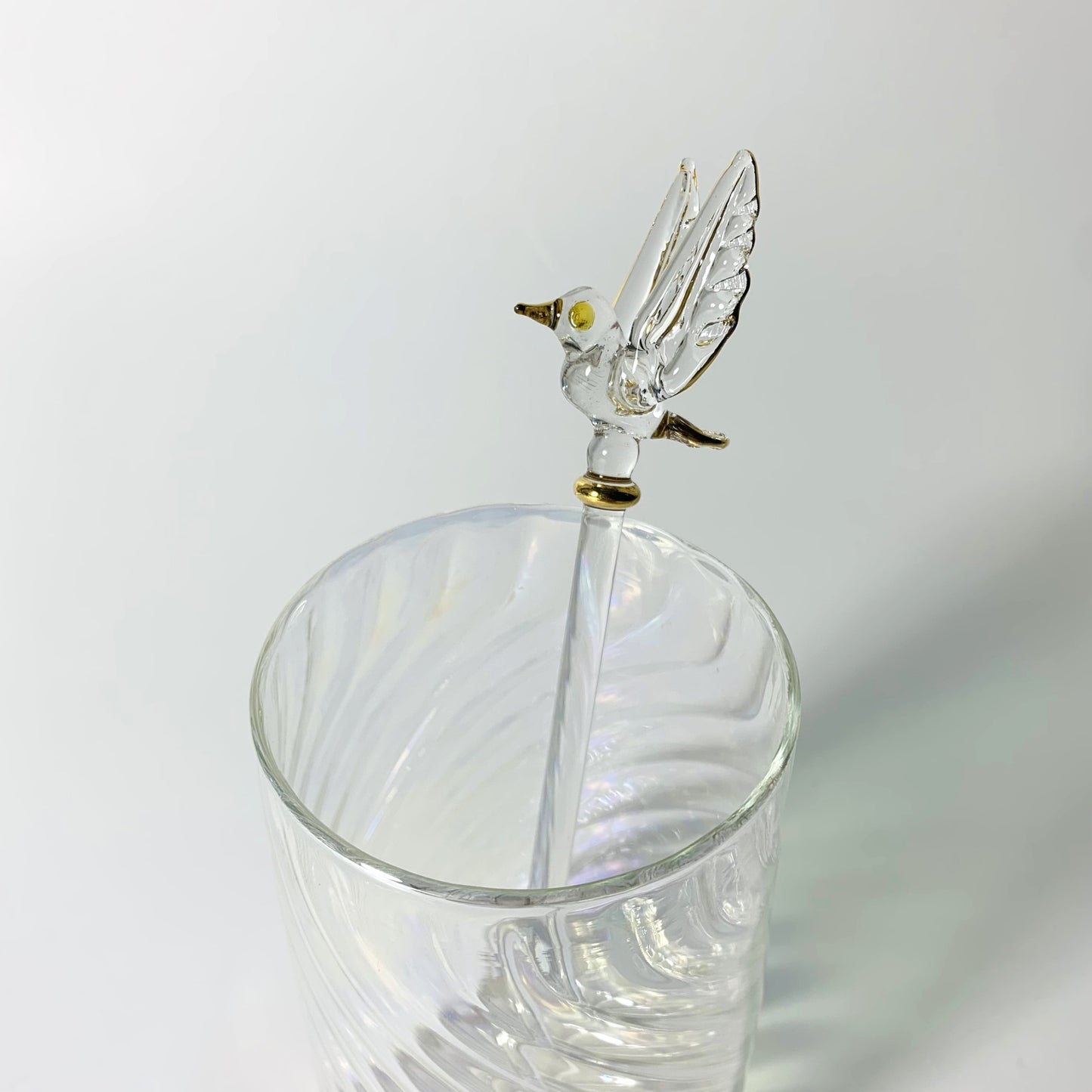 Blown Glass Cocktail Stirrer - Dove