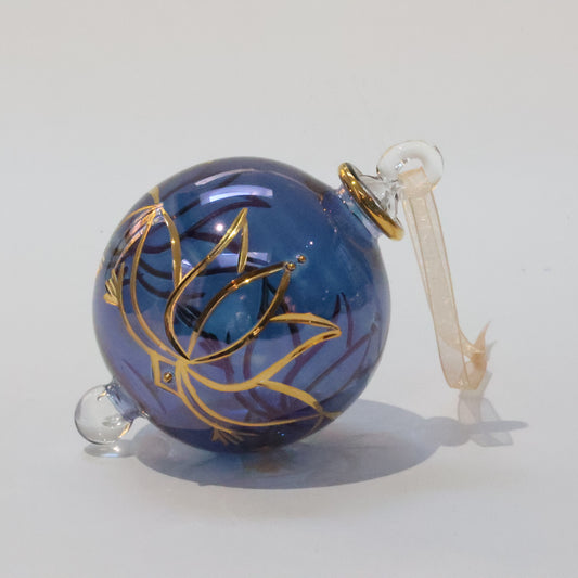 Blown Glass Ornament - Colored Lotus