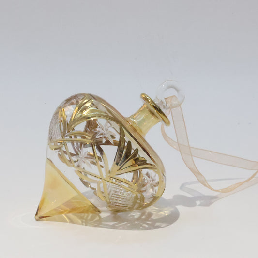 Blown Glass Ornament - Drop Amber