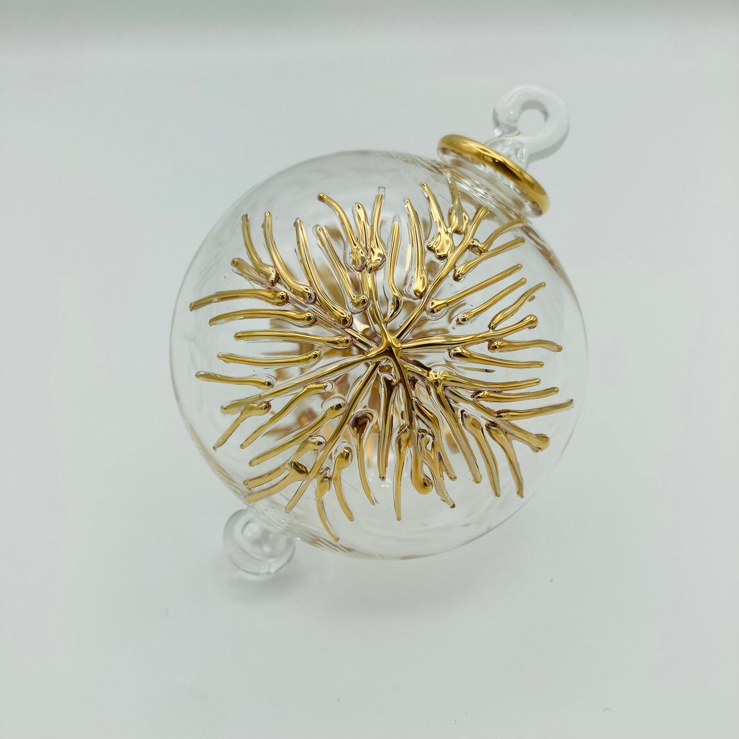 Blown Glass Ornament - Frozen Gold