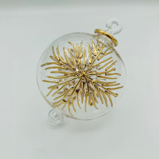 Blown Glass Ornament - Frozen Gold