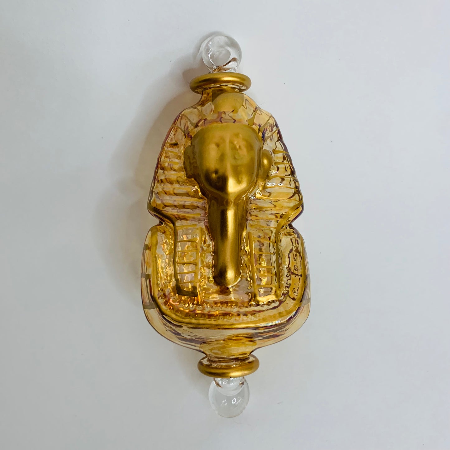 Blown Glass Ornament - Mask of King Tut Gold