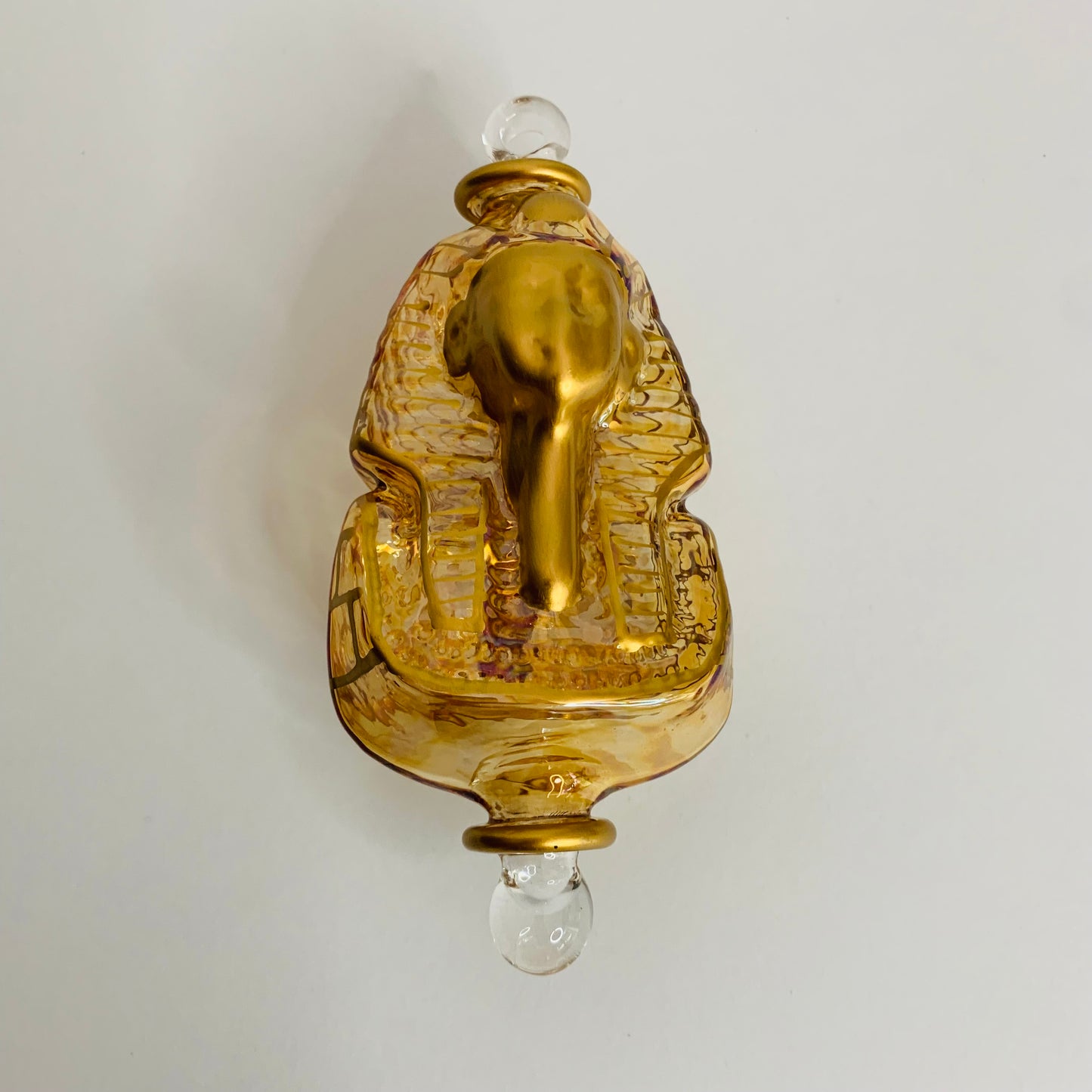 Blown Glass Ornament - Mask of King Tut Gold