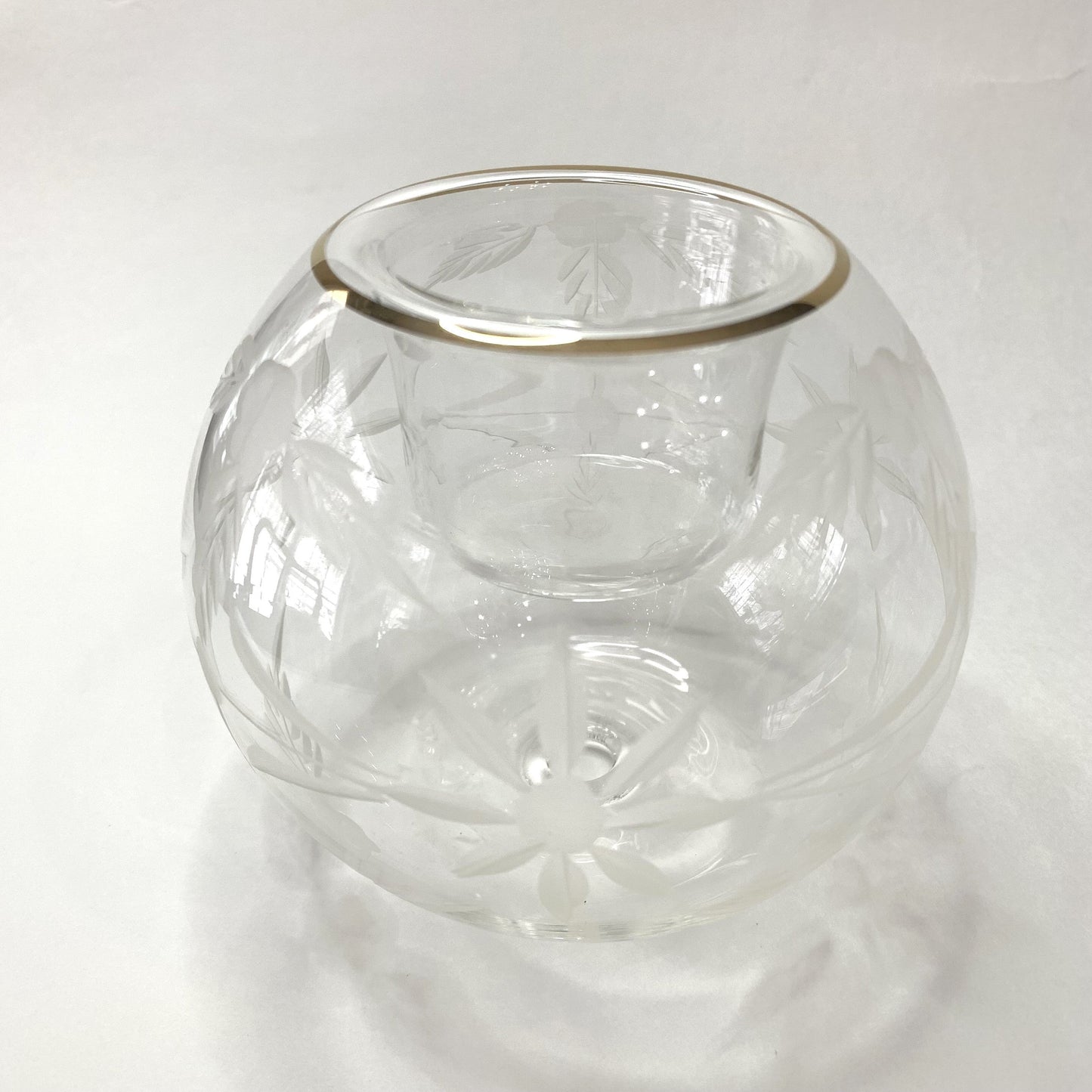 Blown Glass Candle Holder - Flowers Pattern2