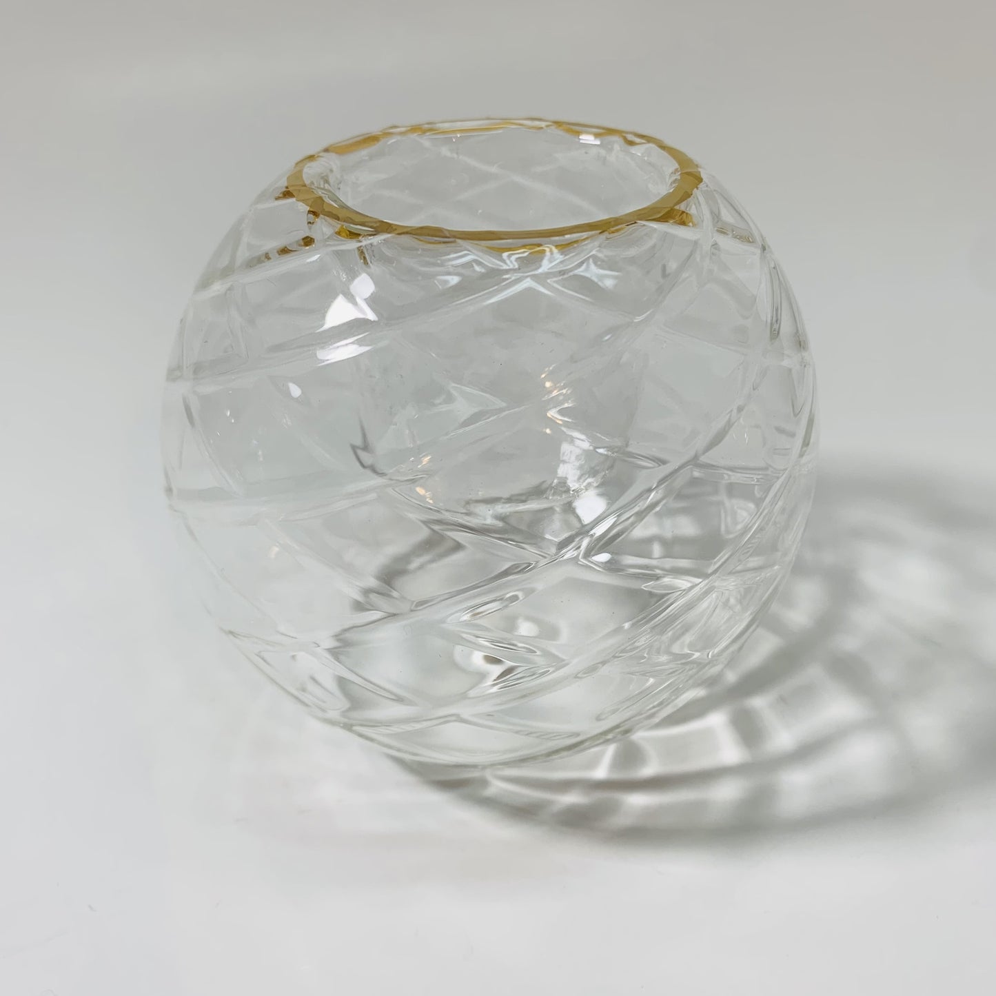 Blown Glass Candle Holder - Harlequin Clear