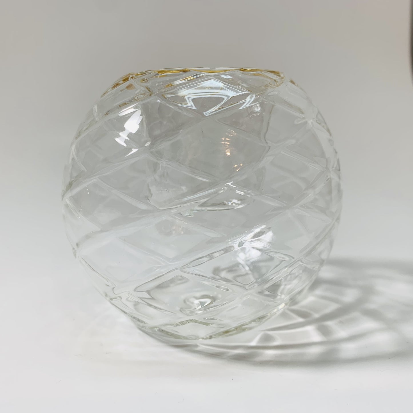 Blown Glass Candle Holder - Harlequin Clear
