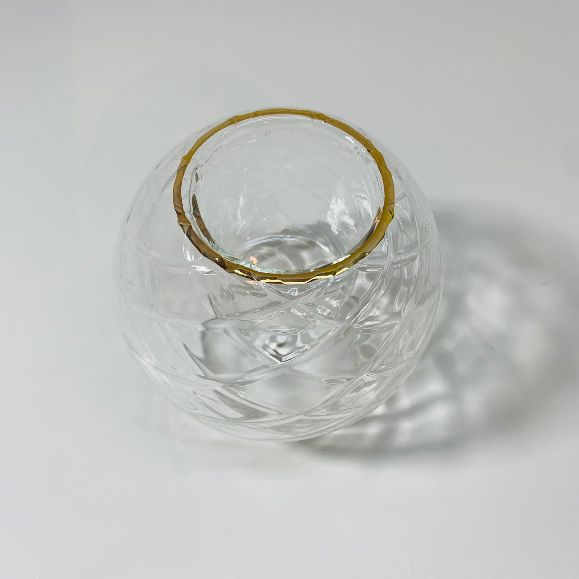 Blown Glass Candle Holder - Harlequin Clear