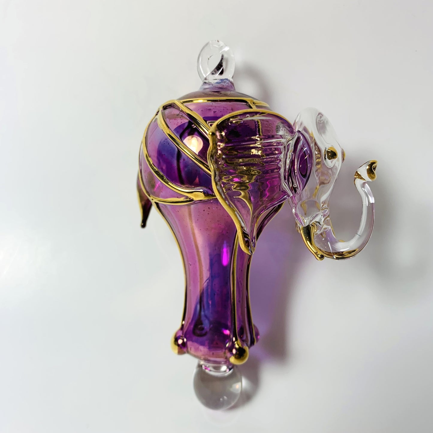 Blown Glass Ornament - Elephant Pink