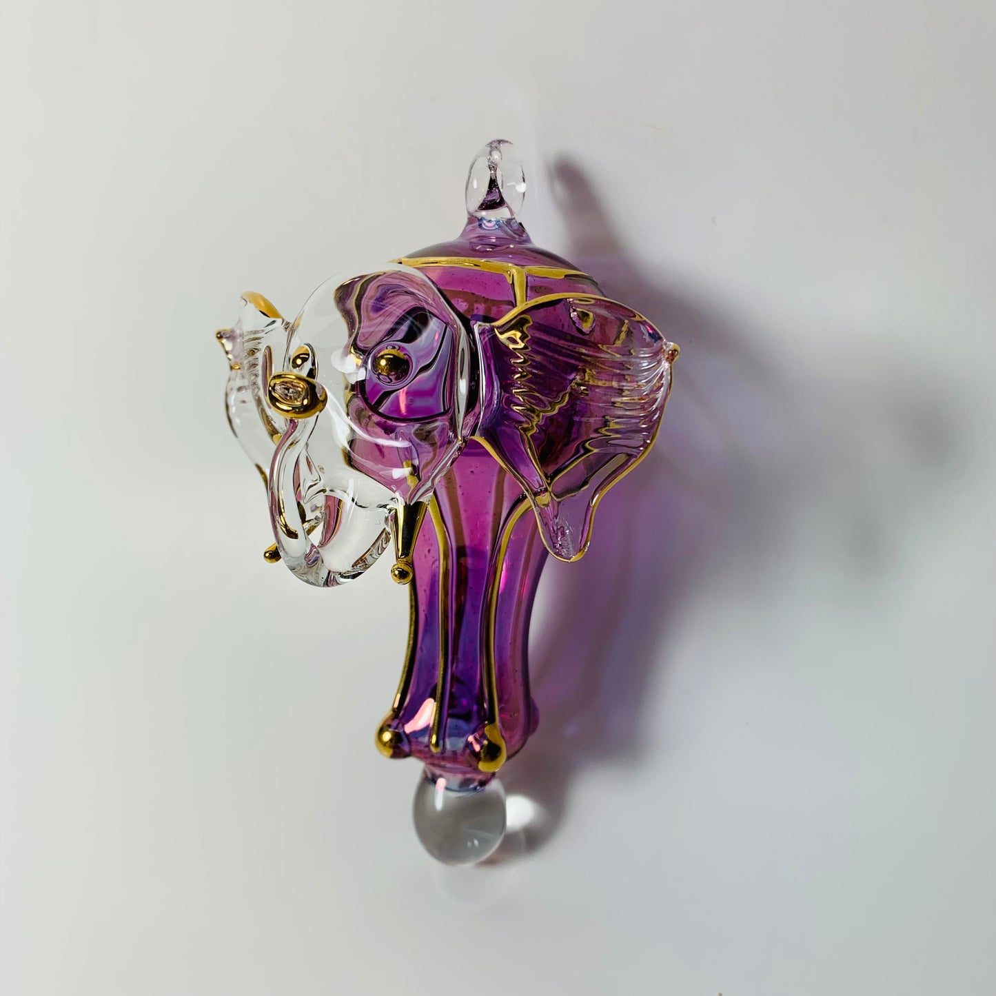 Blown Glass Ornament - Elephant Pink