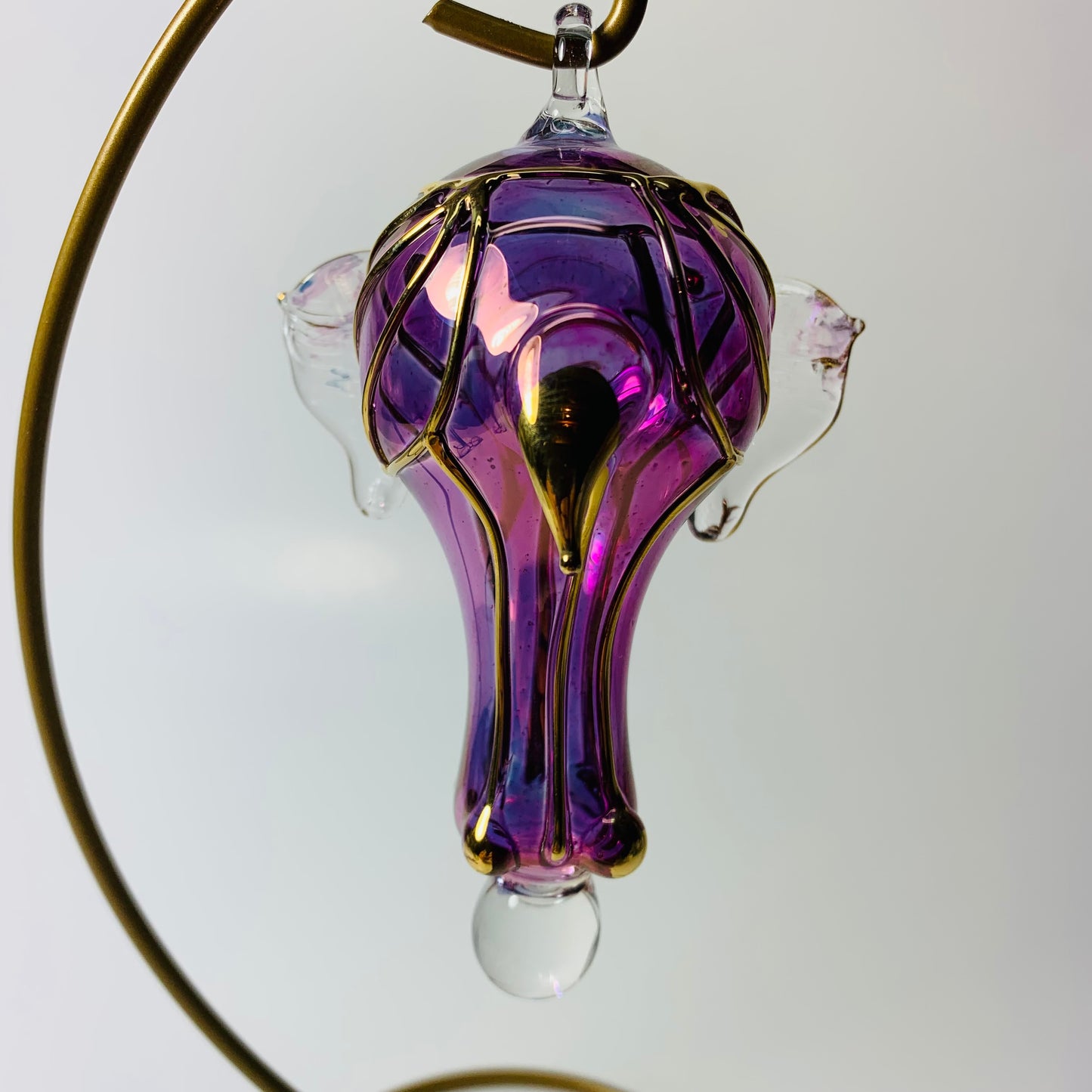 Blown Glass Ornament - Elephant Pink