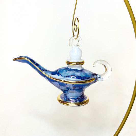 Blown Glass Ornament - Aladdin's Lantern Blue